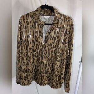 Erin London Animal Print Zip-Up Shirt Jacket | Bold & Lightweight